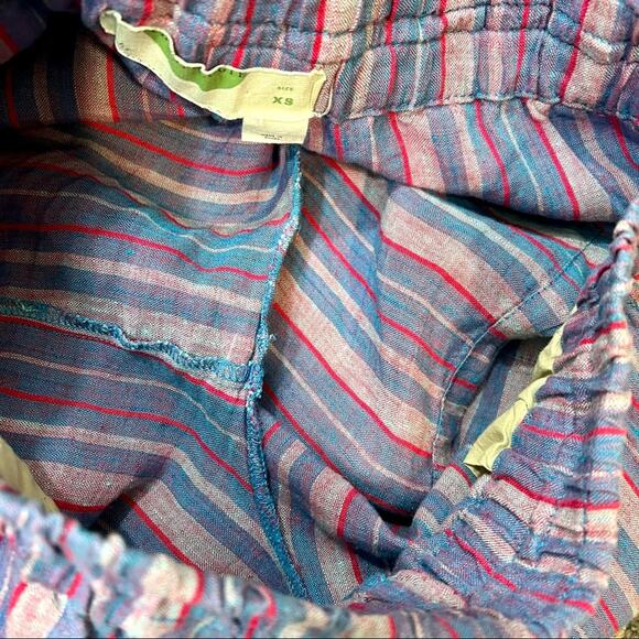 Anthropologie multicolored periwinkle vertical stripe drawstring shorts - Picture 9 of 12